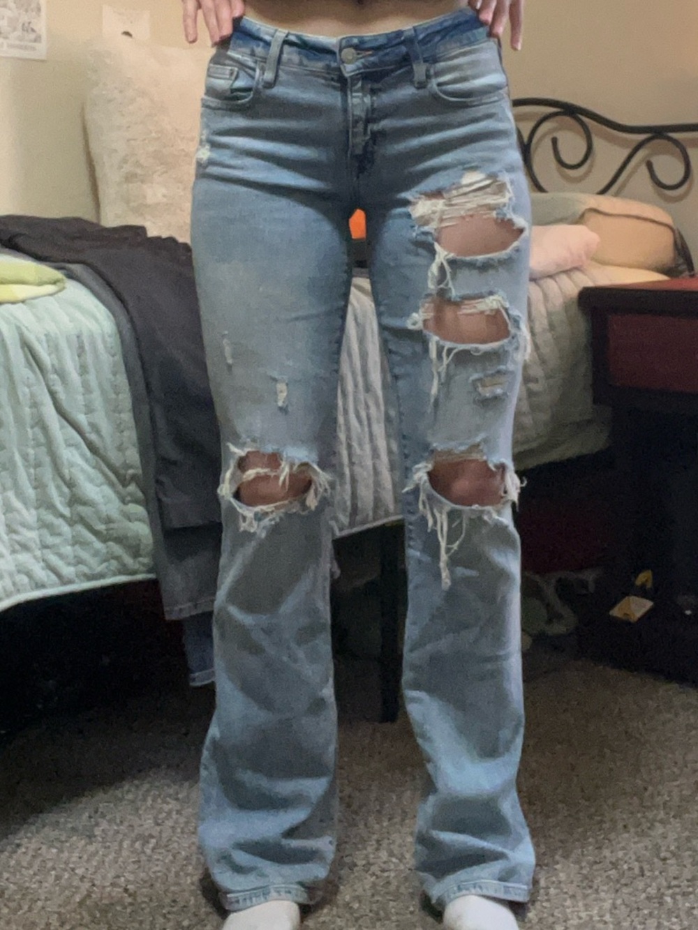 Aeropostale Light Blue Women’s Skinny Ripped Jeans